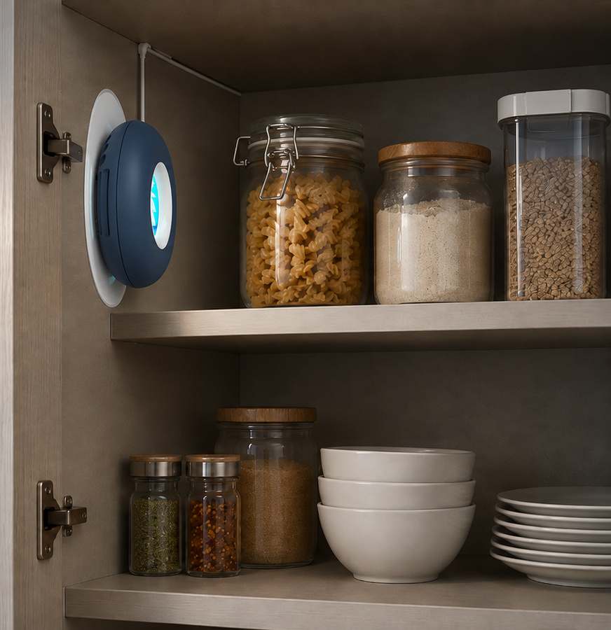 SAS installed in a kitchen cabinet