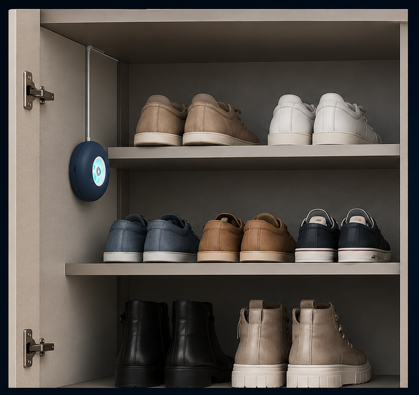 SAS installed in a shoe cabinet